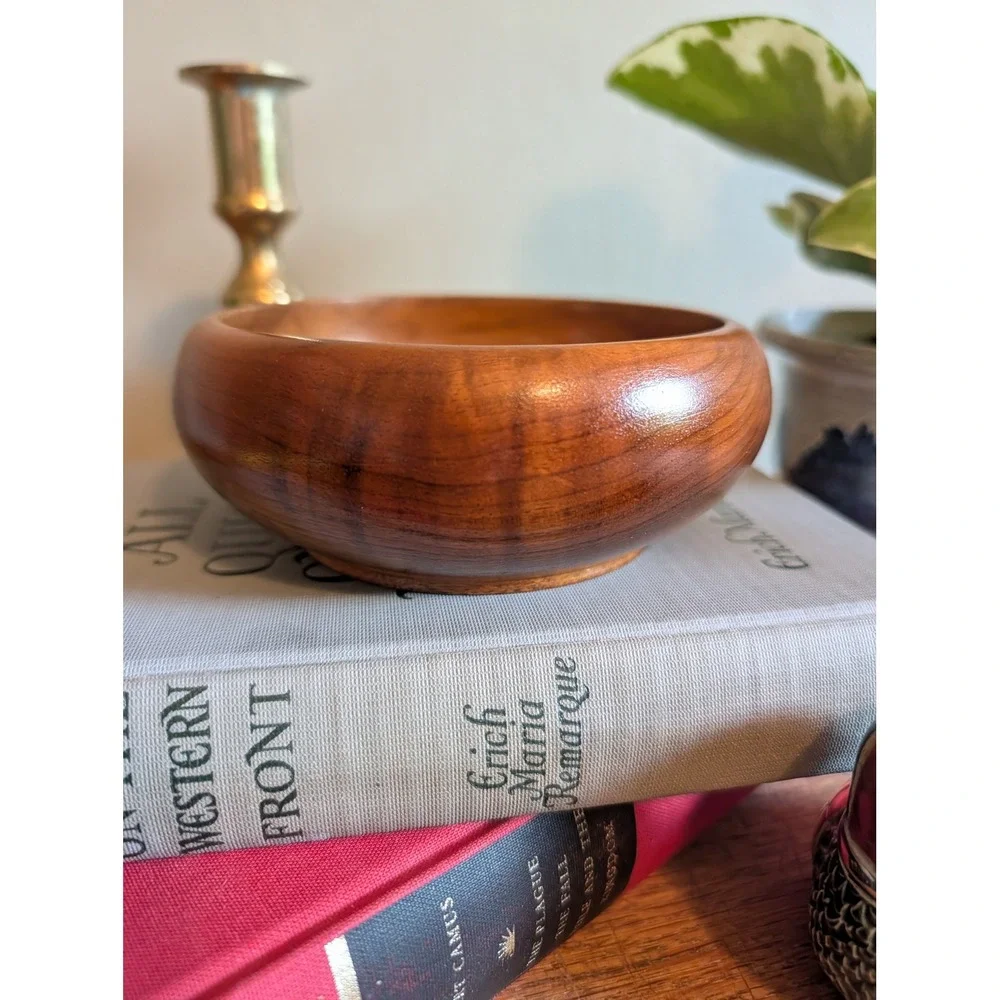 Vintage MCM Myrtlewood Wood Bowl Oregon Poem in Wood Duncan Crofters 5.5